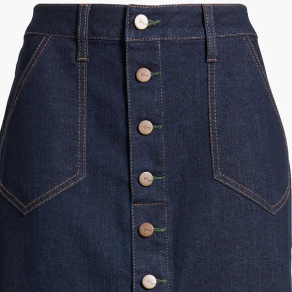 1822 Denim Button Front Denim Skirt Size 12 - Picture 2 of 9